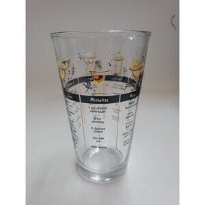 Vintage Atomic Libbey‎ Cocktail Recipe Glass. Pre-owned But Unused.